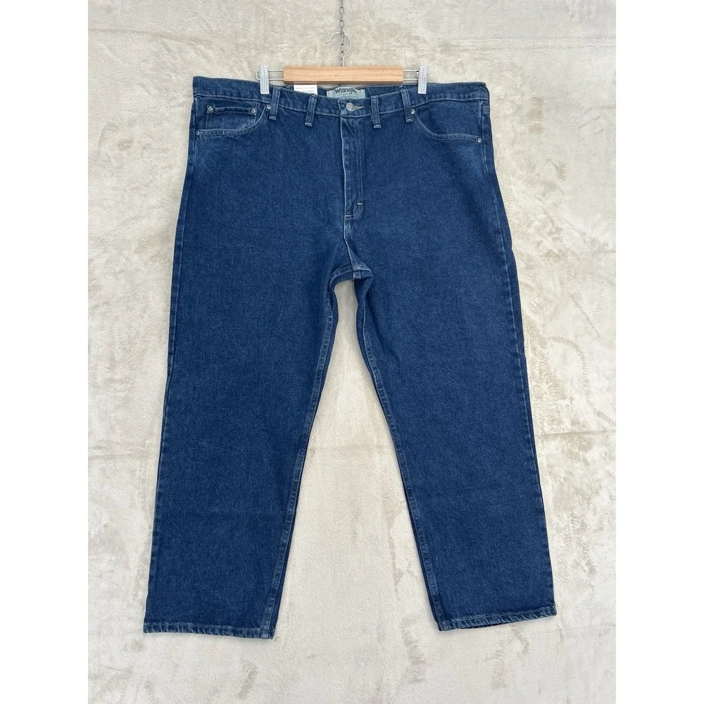 NWT Wrangler Authentics Jeans Mens 44x29 Blue Straight Fit Stretch Casual‎ Pants